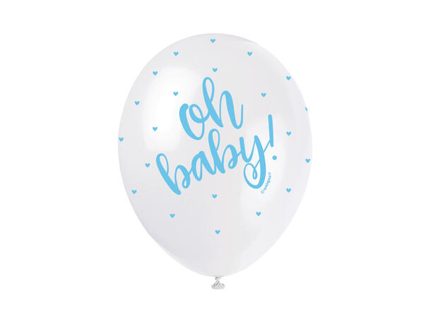 Ballonger - "oh Baby" Blå 30cm - 5pk