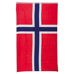 Norsk flagg m/feste til stang - Medium 1 Flagg i nylon - 30x40cm