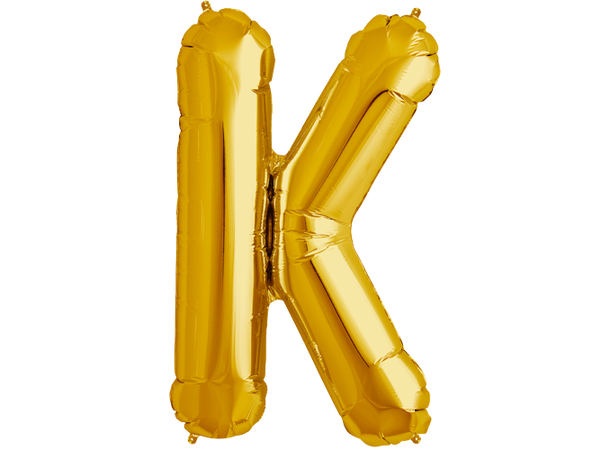 Bokstav K Gold 1 Folieballong - 86cm (34")
