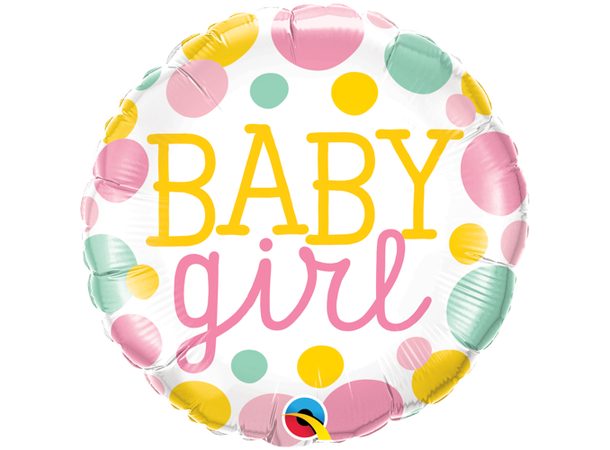 Premium Folieballong - "Baby Girl" Prikker - 46cm