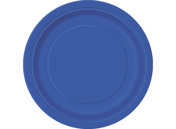 Ensfarget Mørk Blå - Plastfri 8 Runde tallerkener i papp - 23cm