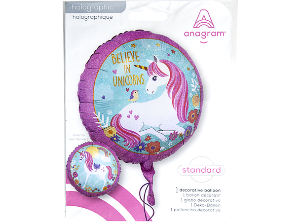 Magical Unicorn 1 Folieballong rund - 43cm (18")