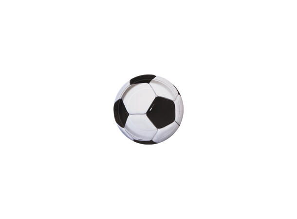 3D Fotball - Plastfri 8 Runde tallerkener i papp - 18cm