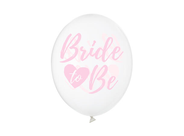 Ballonger - "Bride to Be" Gjennomsiktig & Rosa -30cm - 6pk