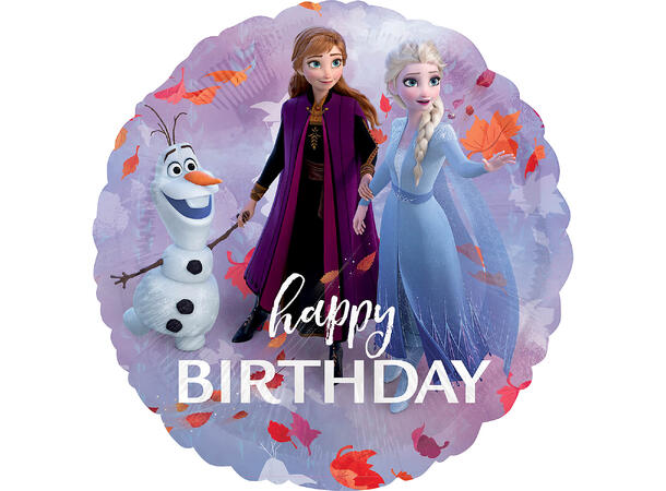 Folieballong - Happy Birthday - Frozen 2 43cm