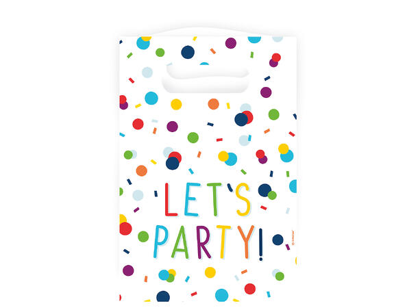 Godteposer - "Let's Party" - Konfetti Papir - 16x23,6cm - 8pk