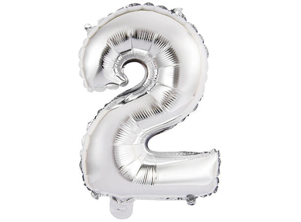 Tallballong - Nummer 2 - Sølv Folie - 35cm