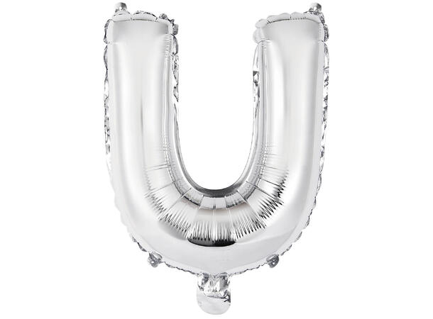 Bokstavballong - Bokstav U - Sølv Folie - 34cm