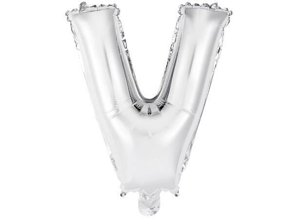 Bokstavballong - Bokstav V - Sølv Folie - 34cm
