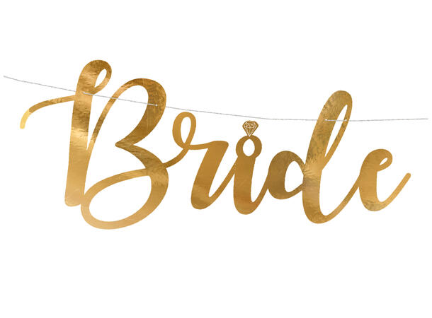 Bokstavbanner - "Bride to Be" - Gull 19x80cm