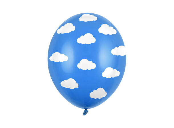 Ballonger  - Blå & Hvite Skyer 30cm - 6pk