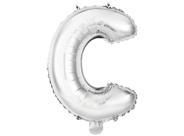 Bokstavballong - Bokstav C - Sølv Folie - 34cm
