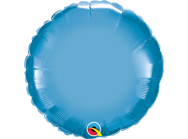 18R Chrome Blue - Rund (Pakket) 1 Folieballong - 46cm (18")