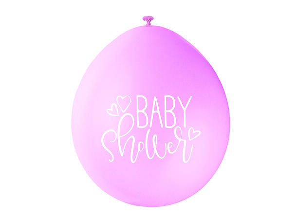 Ballonger - "Baby Shower" - Rosa og Hvit 25cm - 10pk