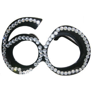 Briller - 60-årsdag - Diamant Svart Plast