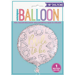 Folieballong - "Bride to Be" - Diamant Rosa - 46cm