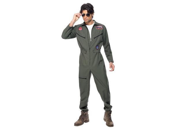Kostyme - Top Gun Jagerflypilot - Grønn Herre - Large