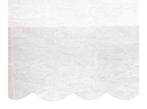 Papir Bordduk - Bølgekant - Hvit 137x274cm