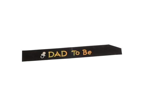 "DAD To Be" - Sort/Gull 1 Ordensbånd i sateng - 78x9cm