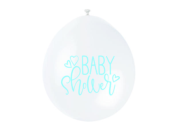Ballonger - "Baby Shower" - Blå og Hvit 25cm - 10pk