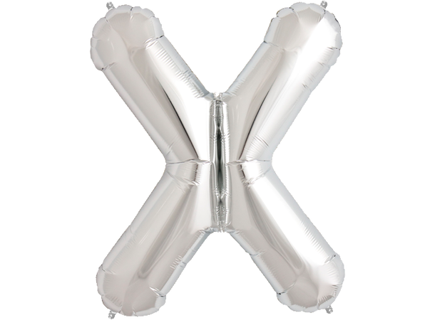 Bokstav X Silver 1 Folieballong - 86cm (34")