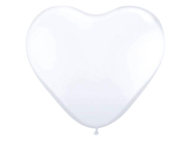 Gummiballonger hjerte - Hvite 8 Gummiballonger - 30cm (12")