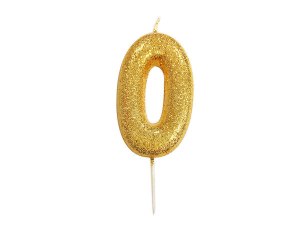 Kakelys - Nummer 0 - Glitter Gull 7cm