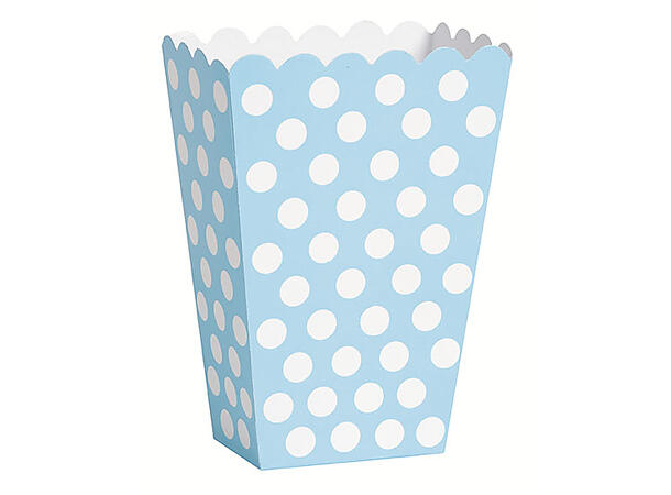 Popcorn Box - Lys Blå Dots 8pk