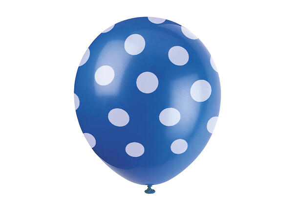 Ballonger med Prikker - Blå 30cm - 6pk