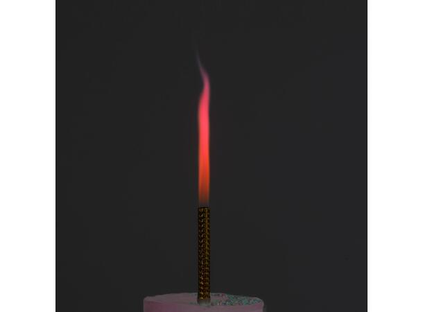 Isfontene - Gull med rosa flamme 2 Isfontener - 12 CM