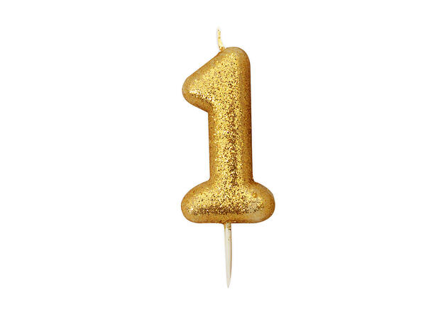 Kakelys - Nummer 1 - Glitter Gull 7cm