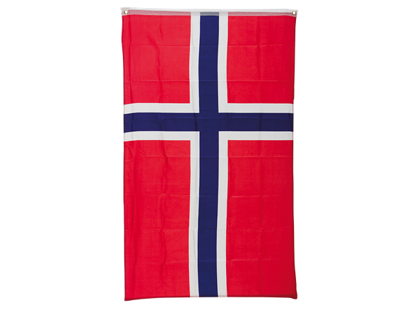 Norsk flagg m/feste til stang - Medium 1 Flagg i nylon - 30x40cm