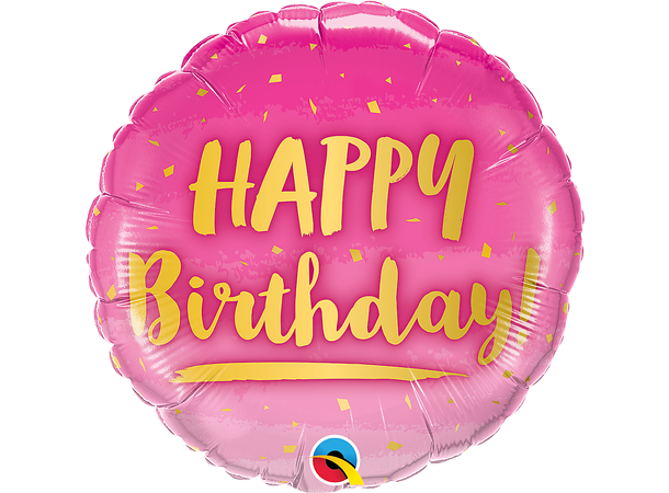 Birthday Gold & Pink 1 Folieballong - 46cm (18")