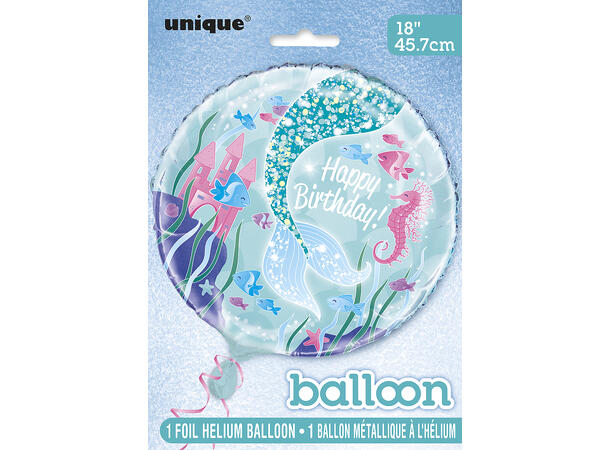 Folieballong - Havfrue 46cm