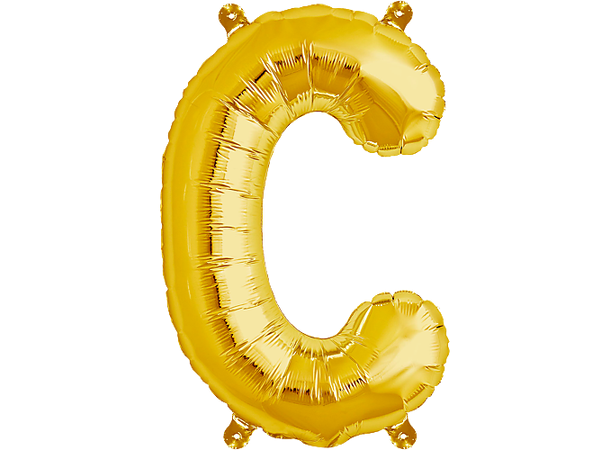 Bokstav C Gold 1 Folieballong - 86cm (34")