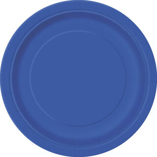Ensfarget Mørk Blå - Plastfri 8 Runde tallerkener i papp - 18cm