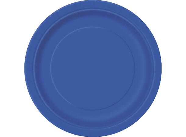 Ensfarget Mørk Blå - Plastfri 8 Runde tallerkener i papp - 18cm