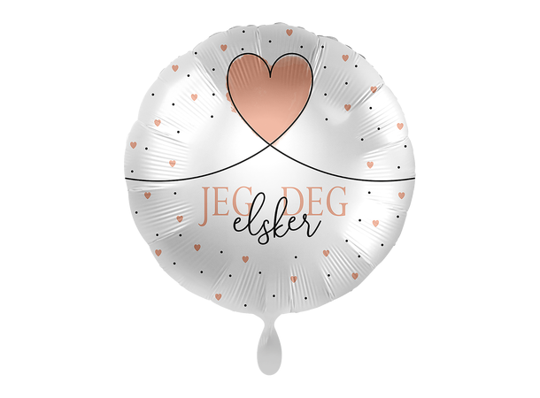 Folieballong - "Jeg Elsker Deg" - Hjerte 43cm