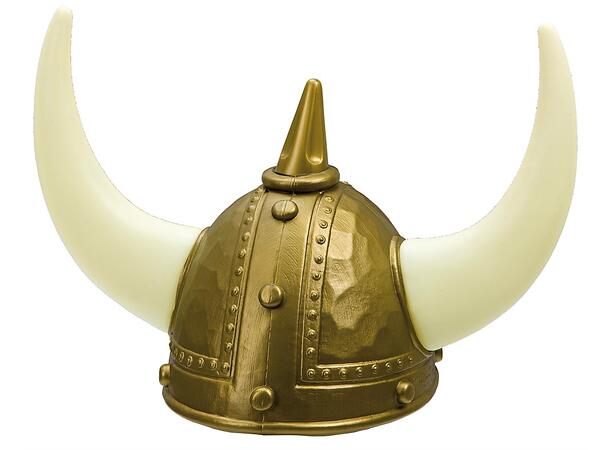 Vikinghjelm med horn 1 Hjelm i plast til voksen