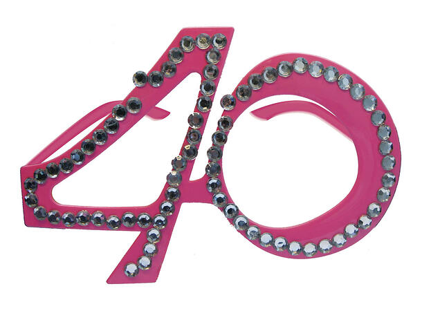 Briller - Diamant - 40-årsdag - Rosa Plast