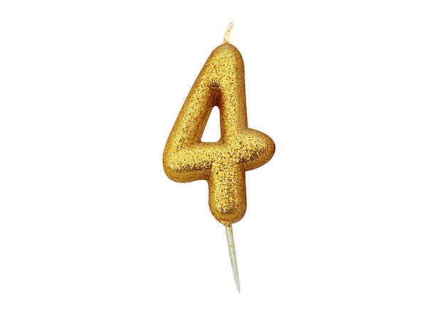 Kakelys - Nummer 4 - Glitter Gull 7cm