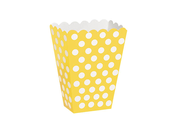 Popcorn Box - Gul Dots 8pk