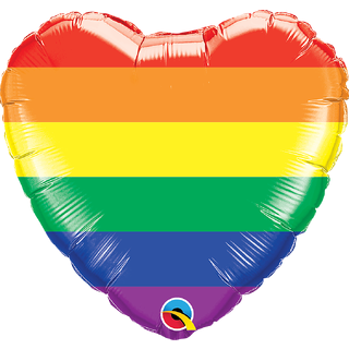 Rainbow Stripes Heart 1 Folieballong - 46cm (18")
