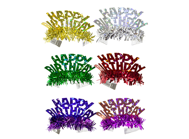 Tiara - "Happy Birthday" - Holografisk Tiara