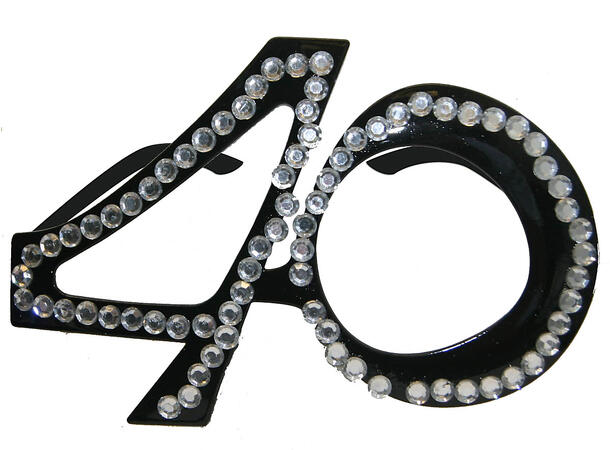 Briller - 40-årsdag - Diamant Svart Plast