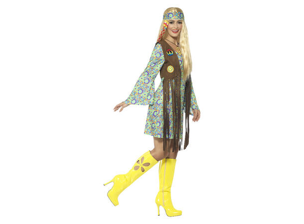 Kostyme - 60-tall Hippie - Flere Farger Dame - Small