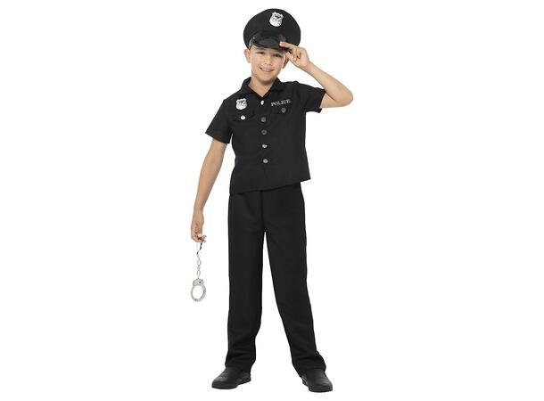 Kostyme - Politi NYPD - Sort Barn - 7-9 År