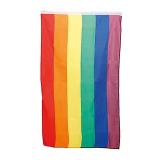 Rainbow flagg -  Large m/feste til stang 1 Flagg i nylon - 60x90cm