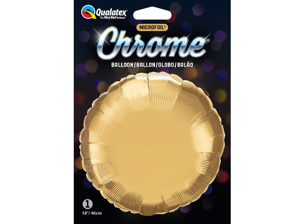 18R Chrome Gold - Rund (Pakket) 1 Folieballong - 46cm (18")