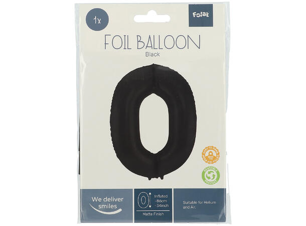 Tallballong Folie - Nummer 0 - Sort 86cm